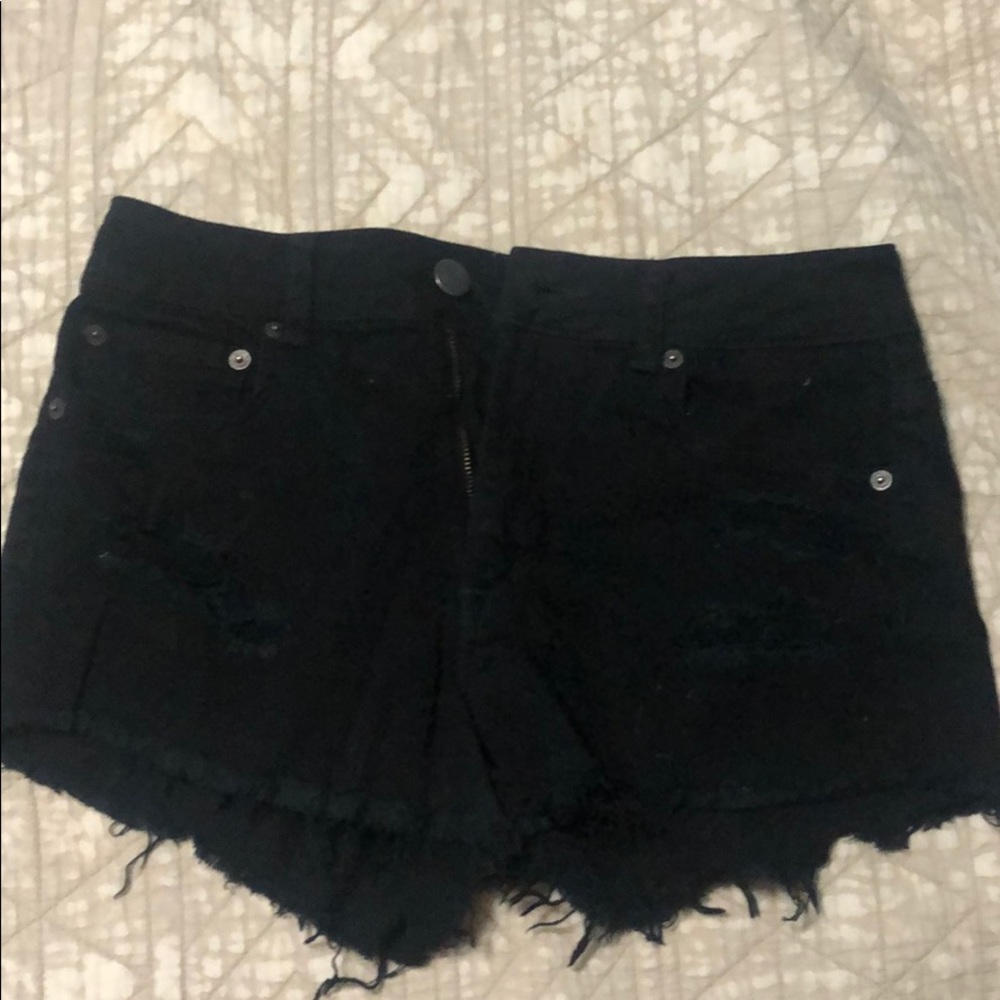 Black American eagle jean shorts
